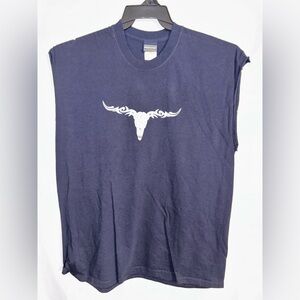 Panhandle Slim Rough Stock T Shirt‎ Men’s XL Cotton Navy Blue Sleeveless Tee NWT
